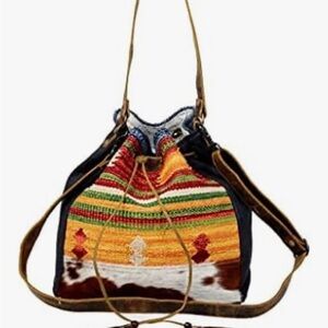 Myra Bag Colorful Striped Crossbody Drawstring Purse Bag
